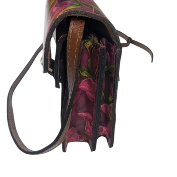 Patricia Nash Bougainvilleas Along The Coast Floral Leather Crossbody Bag